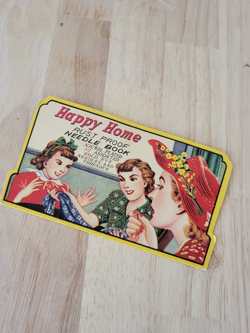 Vintage-Style Yellow Needlebook Home Accent